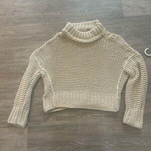 Free People Cozy Knit Turtleneck Sweater - Cream